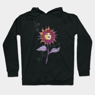 Colorful Sunflower Flower Doodle Drawing Hoodie